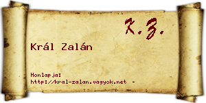 Král Zalán névjegykártya